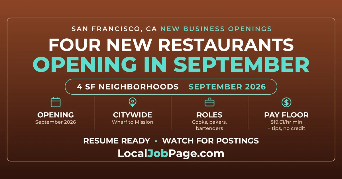 Four New Restaurants Are Opening in San Francisco This September
