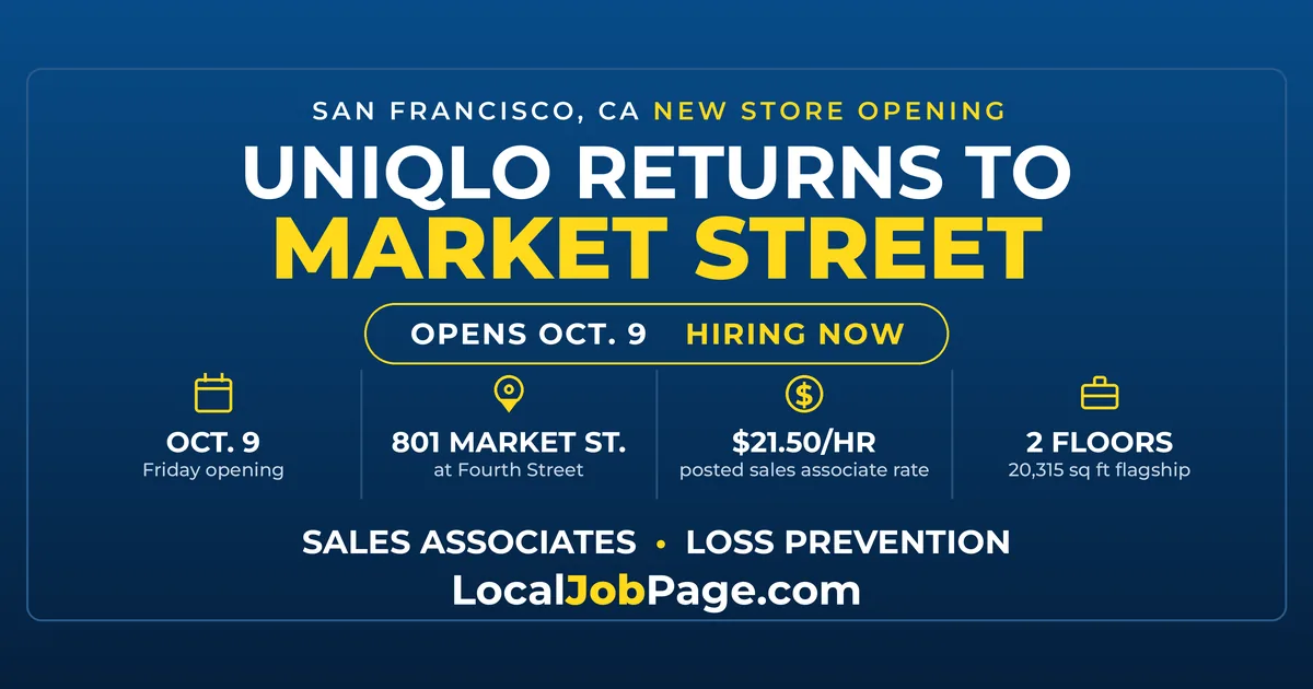 Uniqlo Returns to Market Street in San Francisco, and It's Hiring Now